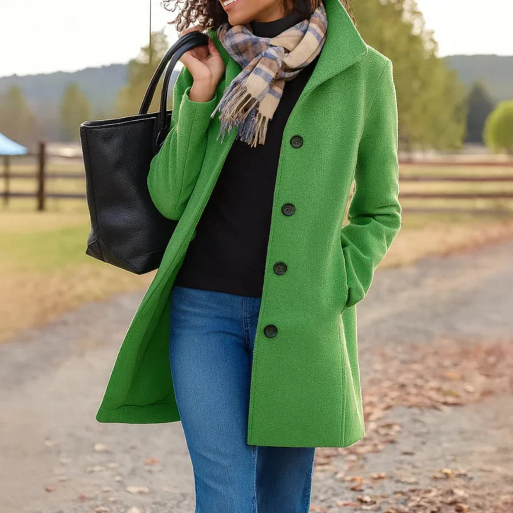 Pea Coat Femme Vert Clair Laine – Valenne