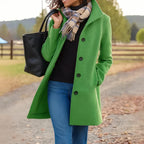 Pea Coat Femme Vert Clair Laine – Valenne