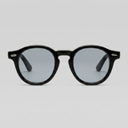 Lunettes de Soleil Homme Rondes Acétate Noir Face – Valenne